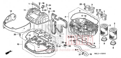 FILTRE A AIR (CBR1000RR6/7) CBR1000RR7 de 2007